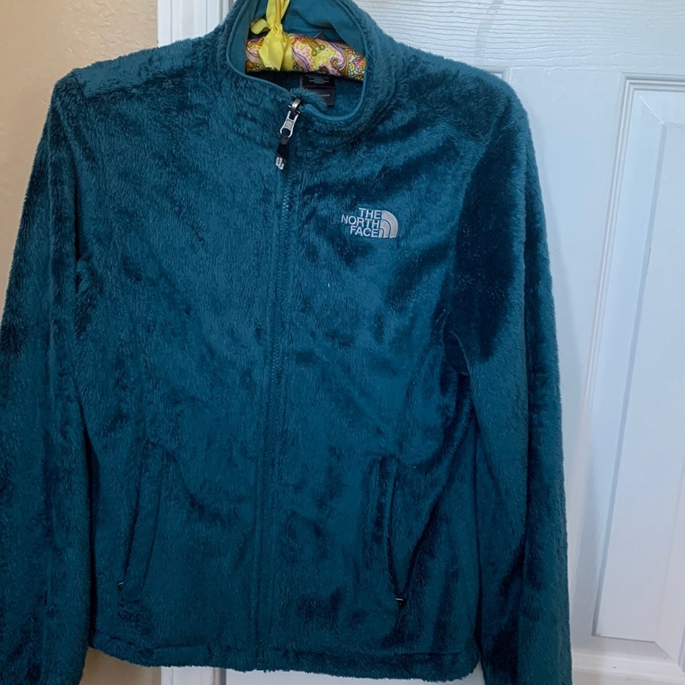 The North Face Osito Fuzzy Warm Teal Blue Fleece Jacket Size S